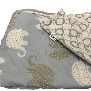 NoJo Dreamer Collection Elephant Blue Grey Crib Bedding Comforter Quilt Blanket